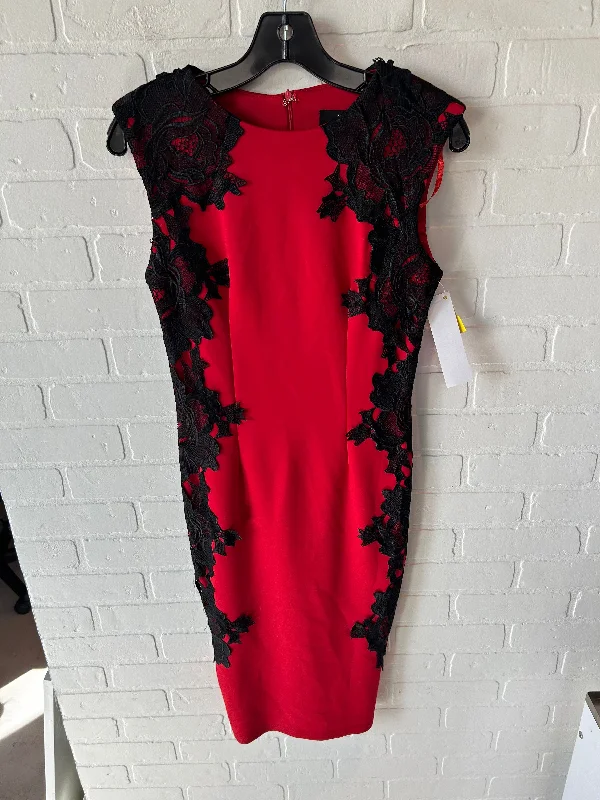 Dress Party Midi By Ax Armani In Black & Red, Size: M