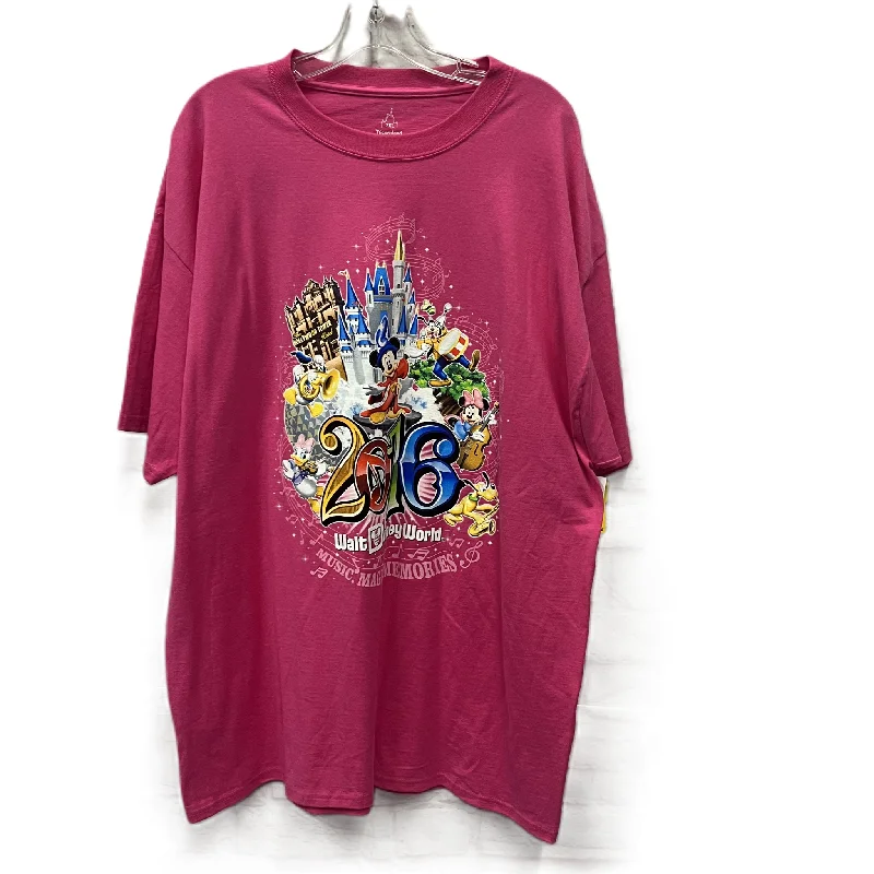 Top Short Sleeve By Walt Disney In Pink, Size: 2x