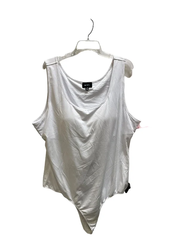 Bodysuit By Clothes Mentor In White, Size: 3x