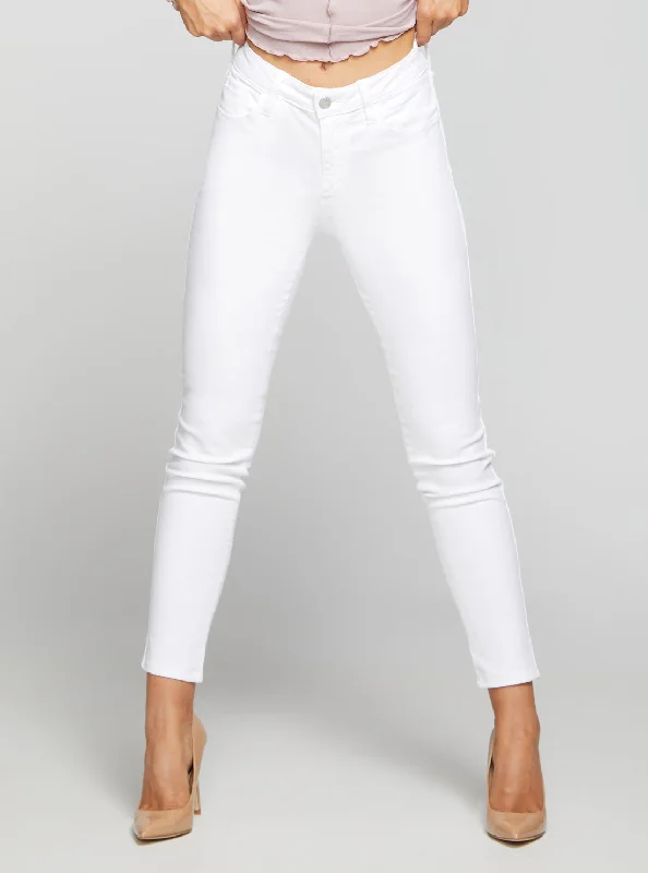 Mid-Rise Sexy Curve Denim Jeans In Pure White Wash